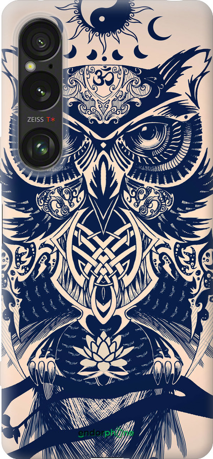 Силиконовый чехол Узорчатая сова для Sony Xperia 1 VI - 4000u-3975 изображение 