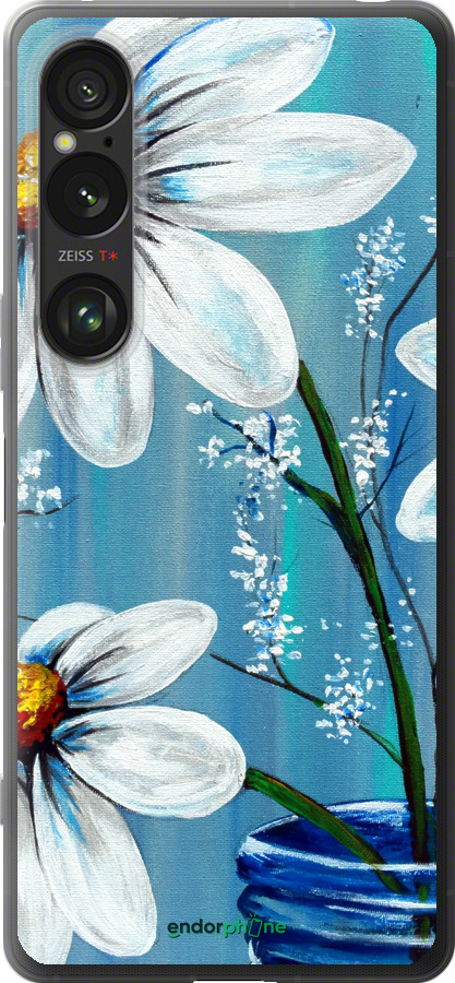 Силиконовый чехол Красивые арт-ромашки для Sony Xperia 1 VI - 4031u-3975 изображение 