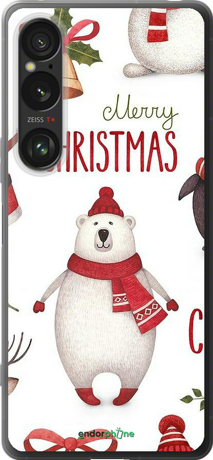 Силиконовый чехол Merry Christmas для Sony Xperia 1 VI - 4106u-3975 изображение 