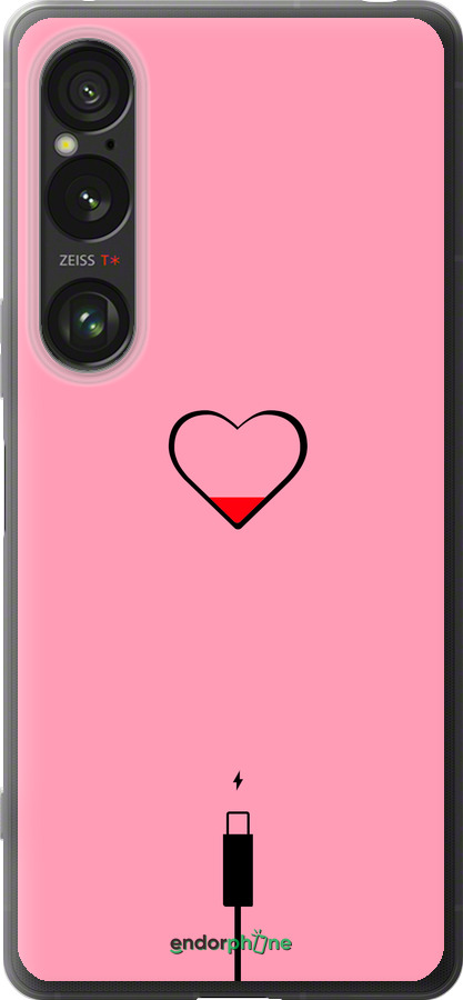Силиконовый чехол Подзарядка сердца1 для Sony Xperia 1 VI - 4275u-3975 изображение 