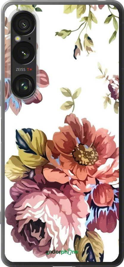 Силиконовый чехол Vintage flowers для Sony Xperia 1 VI - 4333u-3975 изображение 