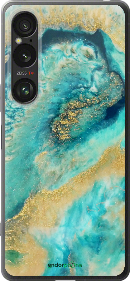 Силиконовый чехол Green marble для Sony Xperia 1 VI - 4365u-3975 изображение 
