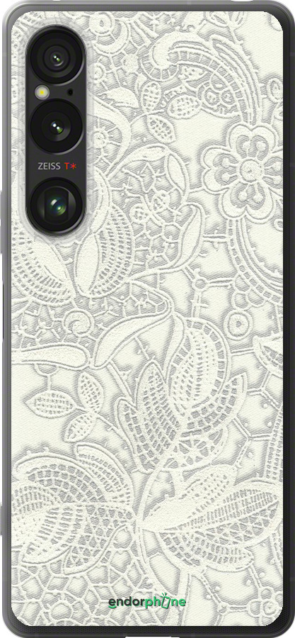 Силиконовый чехол Белое кружево для Sony Xperia 1 VI - 4383u-3975 изображение 
