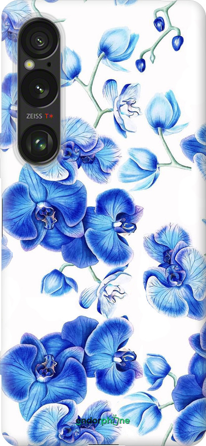 Силиконовый чехол Голубые орхидеи для Sony Xperia 1 VI - 4406u-3975 изображение 