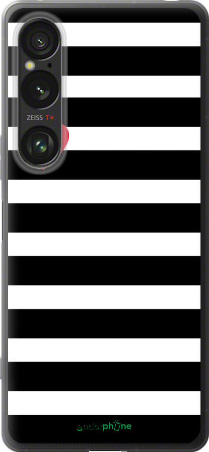 Силиконовый чехол Черно-белые полосы для Sony Xperia 1 VI - 4461u-3975 изображение 