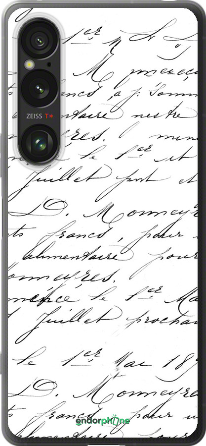 Силиконовый чехол Прописной шрифт для Sony Xperia 1 VI - 4475u-3975 изображение 