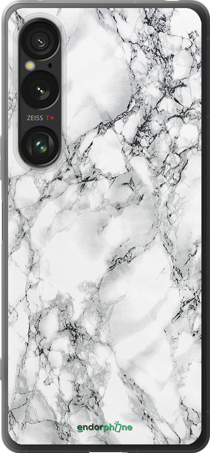 Силіконовий чехол Мармур білий для Sony Xperia 1 VI - 4480u-3975 изображение 