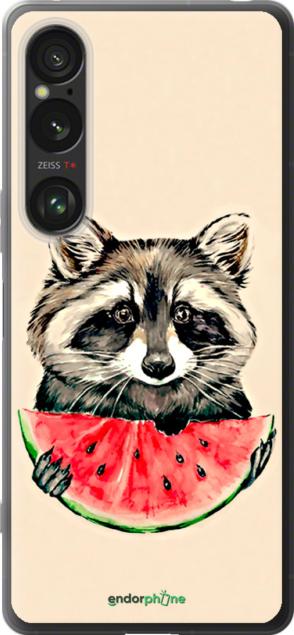 Силиконовый чехол Енотик с арбузом для Sony Xperia 1 VI - 4605u-3975 изображение 