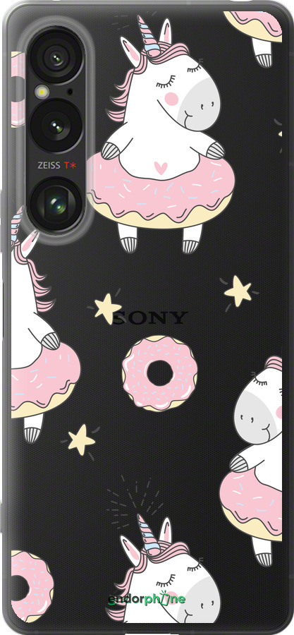 Силиконовый чехол Единорожки для Sony Xperia 1 VI - 4659u-3975 изображение 