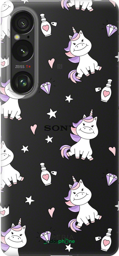 Силиконовый чехол Единорожка v2 для Sony Xperia 1 VI - 4703u-3975 изображение 