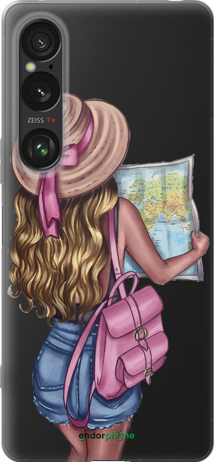 Силиконовый чехол Девушка с картой для Sony Xperia 1 VI - 4704u-3975 изображение 
