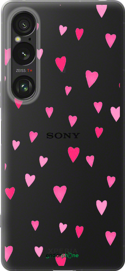 Силиконовый чехол Сердечки 2 для Sony Xperia 1 VI - 4763u-3975 изображение 