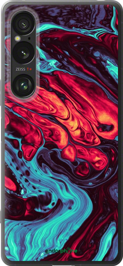 Силиконовый чехол Синяя красная абстакция для Sony Xperia 1 VI - 5339u-3975 изображение 