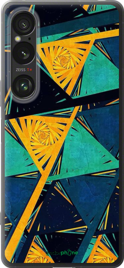 Силиконовый чехол Арт, абстракция, желтый, синий для Sony Xperia 1 VI - 5382u-3975 изображение 