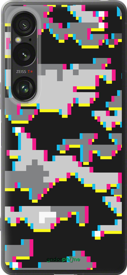 Силиконовый чехол Пиксельный камуфляж для Sony Xperia 1 VI - 5481u-3975 изображение 