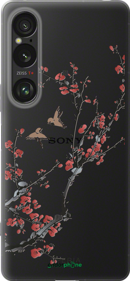 Силиконовый чехол Сакура v2 для Sony Xperia 1 VI - 5538u-3975 изображение 