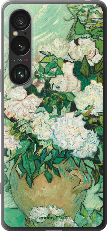 Силиконовый чехол Винсент Ван Гог. Ваза с розами для Sony Xperia 1 VI - 5543u-3975 изображение 