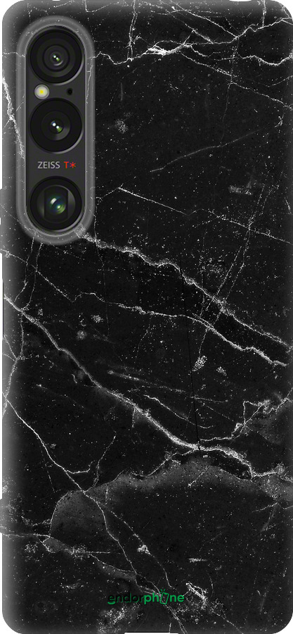 Силіконовий чехол Чорний мармур v2 для Sony Xperia 1 VI - 5568u-3975 изображение 