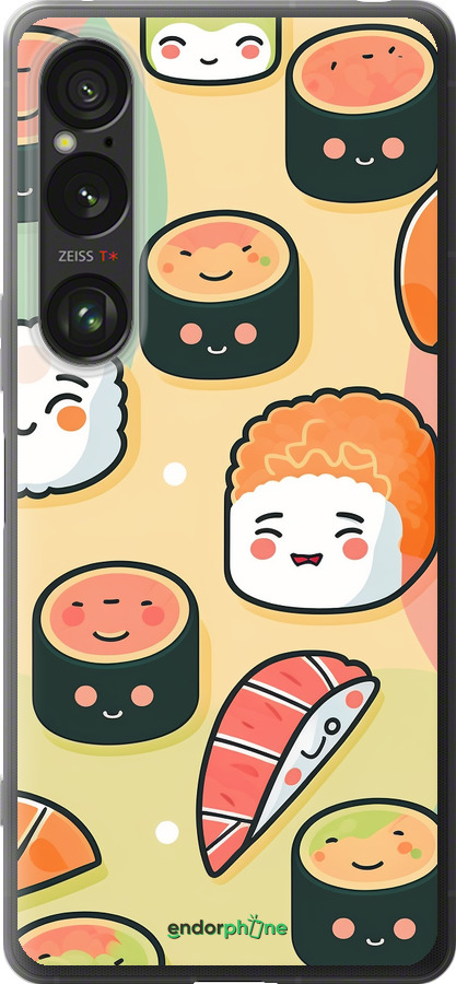 Силиконовый чехол Суши паттерн для Sony Xperia 1 VI - 5583u-3975 изображение 