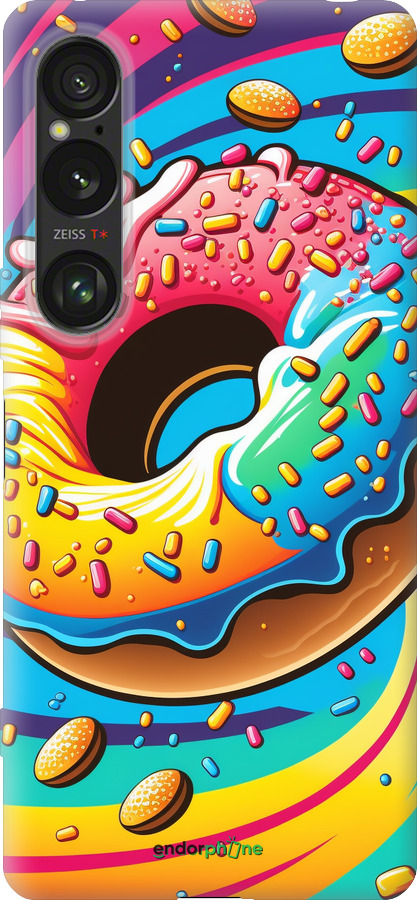 Силиконовый чехол Пончик радуга для Sony Xperia 1 VI - 5584u-3975 изображение 