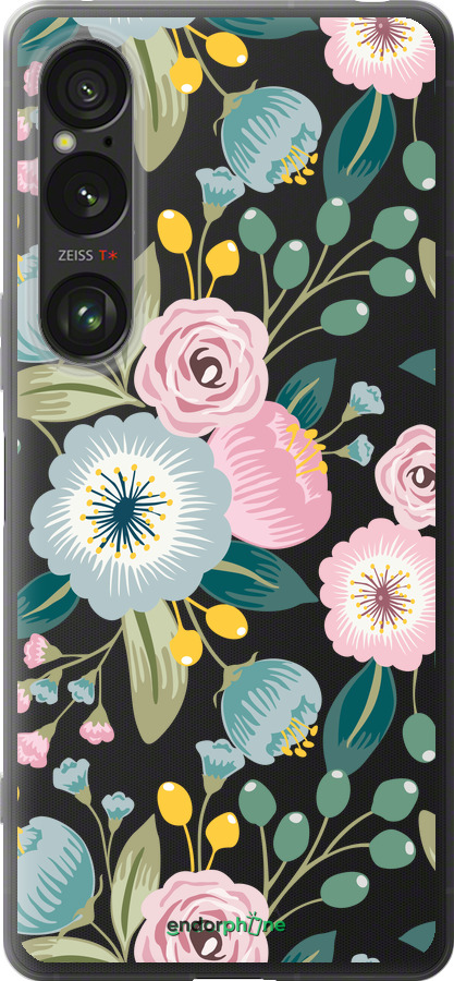 Силиконовый чехол Цветочные обои v2 для Sony Xperia 1 VI - 5602u-3975 изображение 