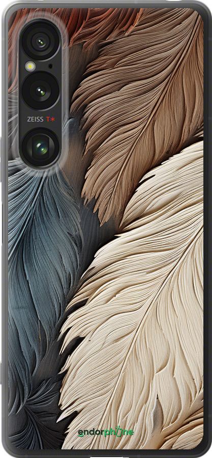 Силіконовий чехол Листя в стилі бохо для Sony Xperia 1 VI - 5643u-3975 изображение 