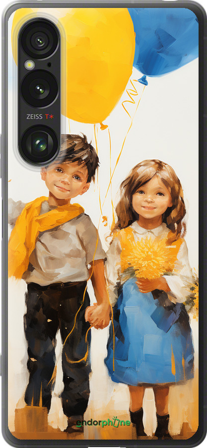 Силиконовый чехол Дети с шариками для Sony Xperia 1 VI - 5659u-3975 изображение 