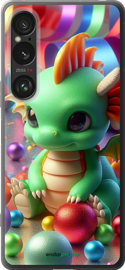 Силіконовий чехол Веселий дракончик для Sony Xperia 1 VI - 5812u-3975 изображение 