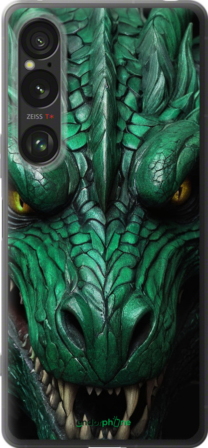 Силиконовый чехол Зелёный дракон v2 для Sony Xperia 1 VI - 5817u-3975 изображение 