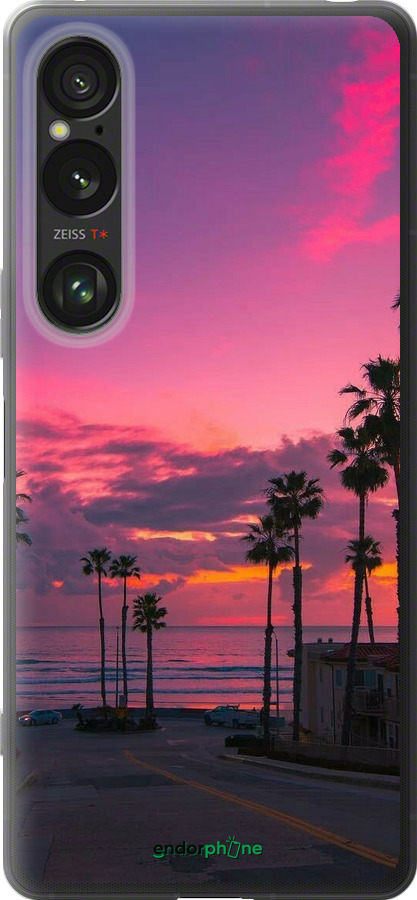 Силиконовый чехол Пальмы для Sony Xperia 1 VI - 5873u-3975 изображение 