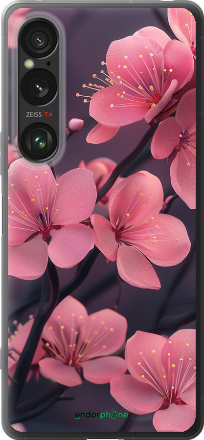 Силиконовый чехол Пурпурная сакура для Sony Xperia 1 VI - 6075u-3975 изображение 