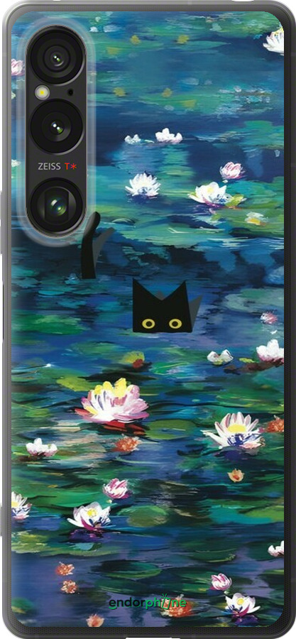 Силиконовый чехол із зображенням водяних лілій та кішок для Sony Xperia 1 VI - 6257u-3975 изображение 