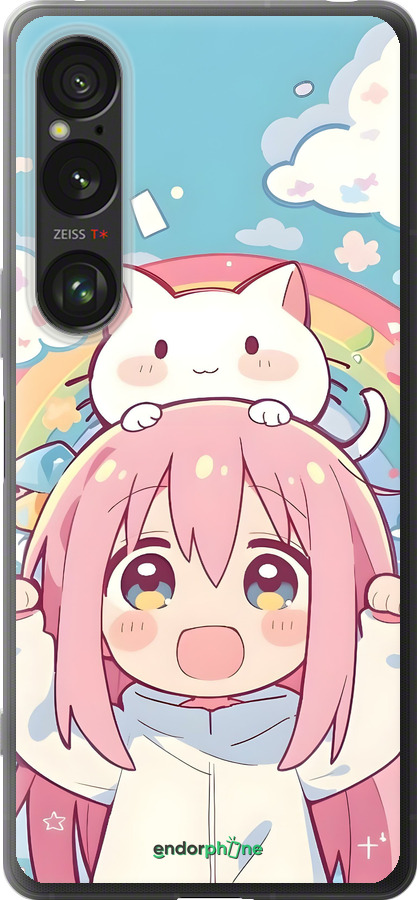 Силиконовый чехол Девочка аниме радуга для Sony Xperia 1 VI - 6304u-3975 изображение 