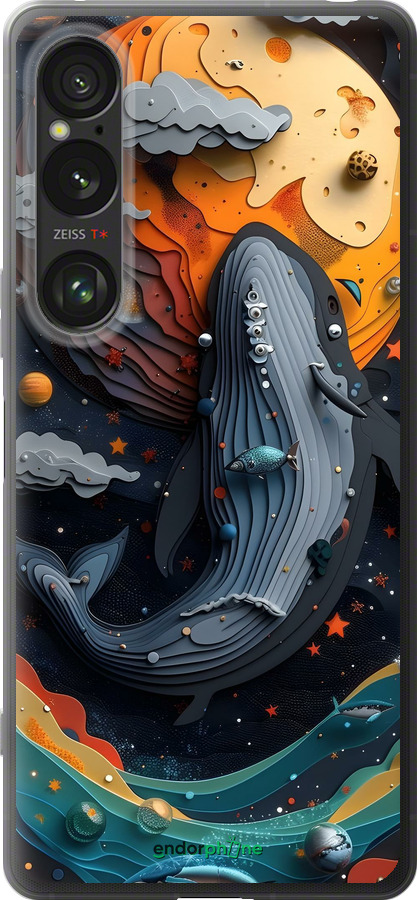 Силиконовый чехол Кит в космосе для Sony Xperia 1 VI - 6328u-3975 изображение 
