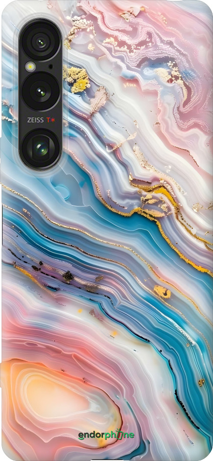 Силиконовый чехол Мрамор красивый для Sony Xperia 1 VI - 6376u-3975 изображение 