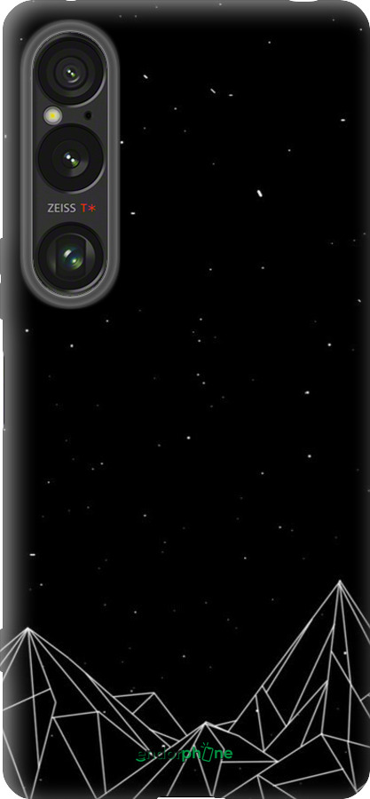 Силиконовый чехол Черно белые абстрактные горы для Sony Xperia 1 VI - 6437u-3975 изображение 