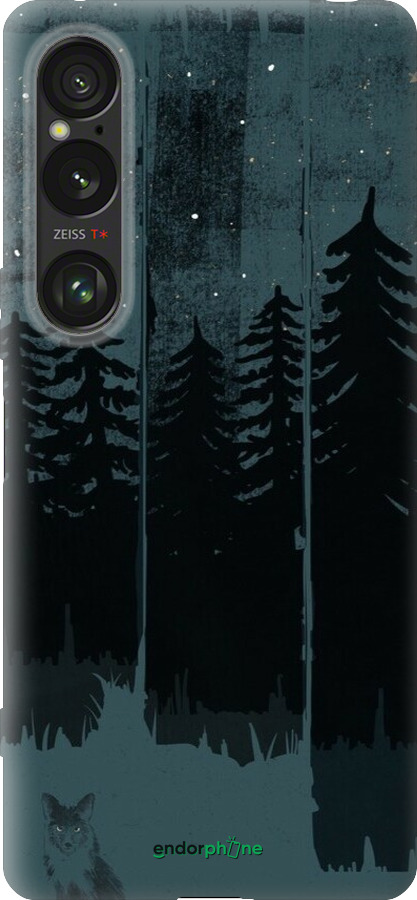 Силіконовий чехол Лисиця та нічний ліс для Sony Xperia 1 VI - 6481u-3975 изображение 