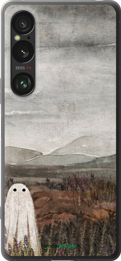 Силиконовый чехол Одинокий призрак на фоне гор для Sony Xperia 1 VI - 6486u-3975 изображение 