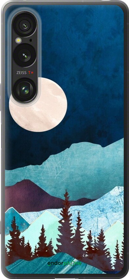 Силиконовый чехол Горная идиллия ночной пейзаж для Sony Xperia 1 VI - 6488u-3975 изображение 