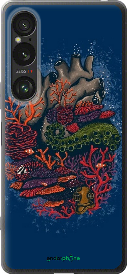 Силиконовый чехол Сердце моря для Sony Xperia 1 VI - 6506u-3975 изображение 