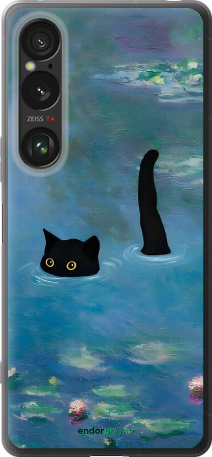 Силиконовый чехол С изображением кота и водяной лилии Monet для Sony Xperia 1 VI - 6519u-3975 изображение 