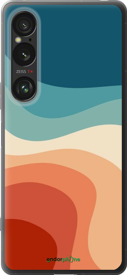 Силіконовий чехол У стилі ретро з хвилями для Sony Xperia 1 VI - 6531u-3975 изображение 