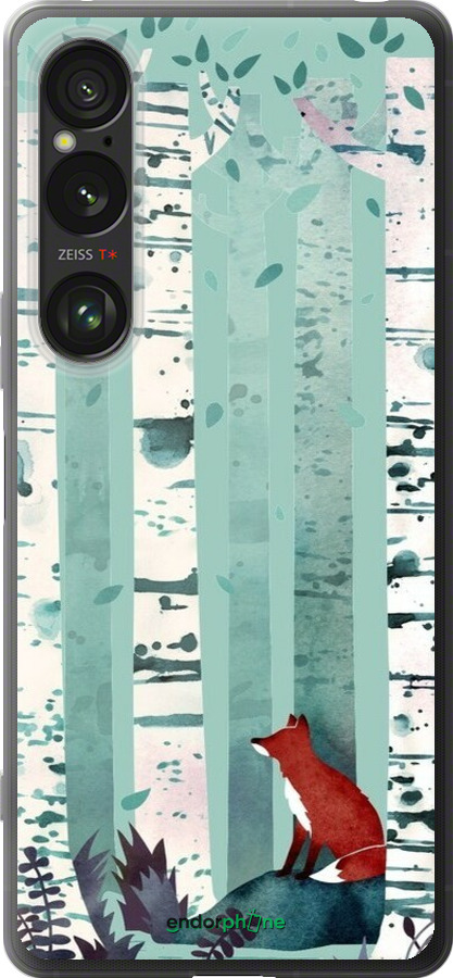 Силиконовый чехол Лис в зелёном лесу для Sony Xperia 1 VI - 6547u-3975 изображение 