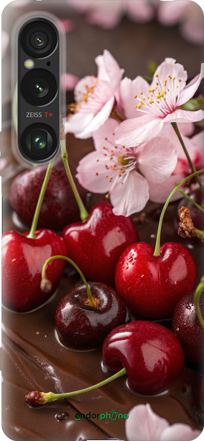 Силиконовый чехол Вишня в шоколаде для Sony Xperia 1 VI - 6698u-3975 изображение 