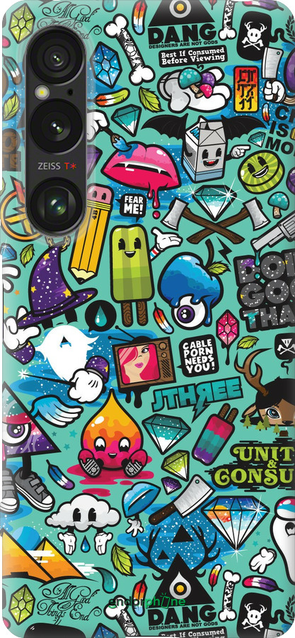 Силіконовий чехол Стікер бомбінг 1 для Sony Xperia 1 VI - 693u-3975 изображение 