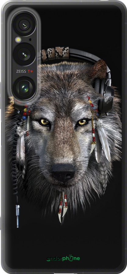 Силіконовий чехол Вовк-меломан для Sony Xperia 1 VI - 875u-3975 изображение 