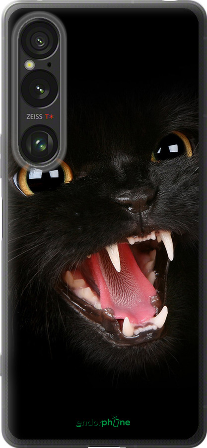 Силіконовий чехол Чорна кішка для Sony Xperia 1 VI - 932u-3975 изображение 