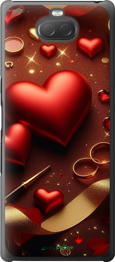 2D пластиковий чехол Сердечки v3 для Sony Xperia 10 I4113 - 5833t-1688 изображение 