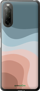Силиконовый чехол С синими и розовыми волнами в стиле ретро для Sony Xperia 10 II - 6532u-2528 изображение 