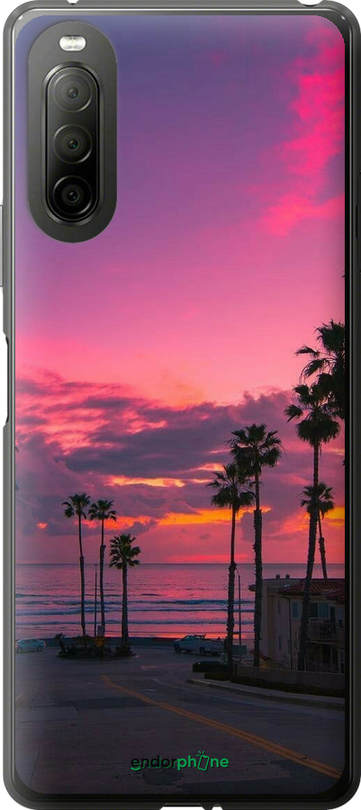 Силиконовый чехол Пальмы для Sony Xperia 10 II - 5873u-2528 изображение 